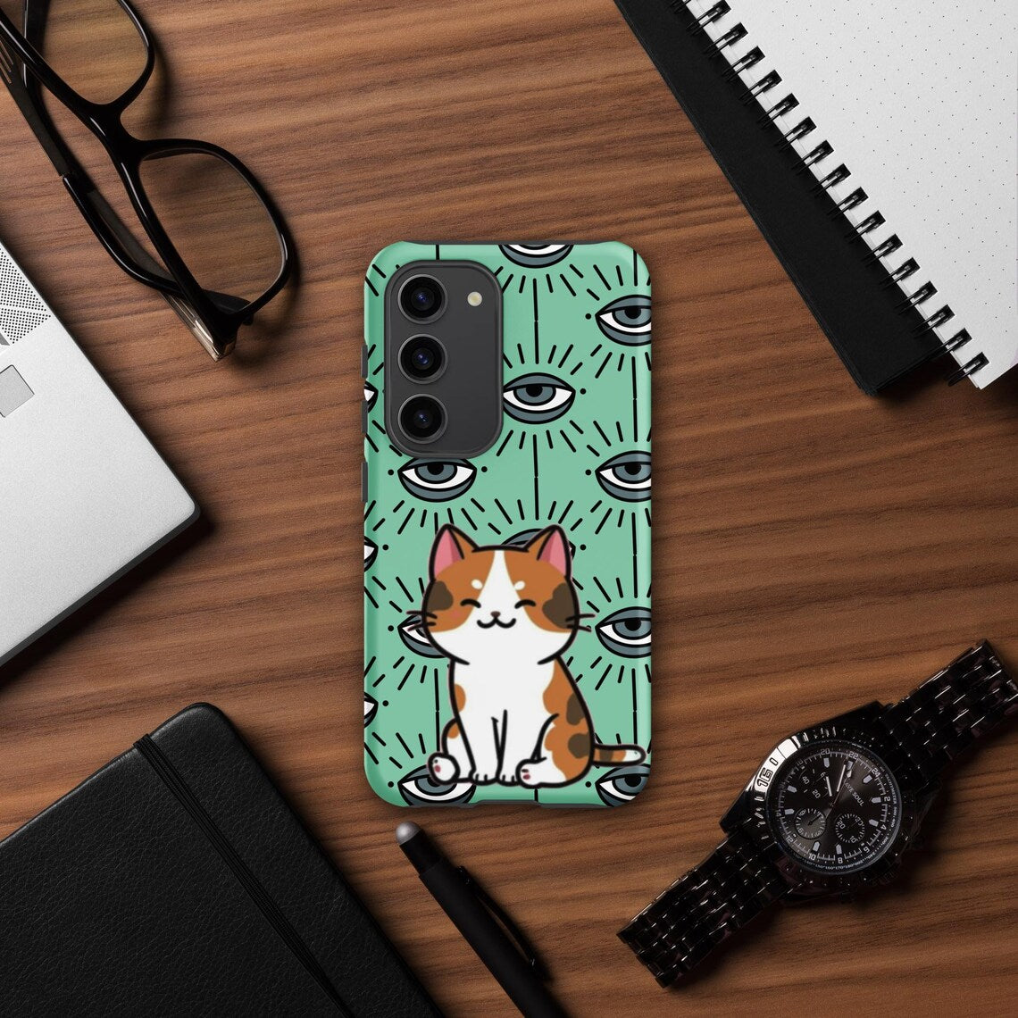 Mystic & Meowgical – Calico Cat Phone Case | Samsung MagSafe Tough Case | Cute Phone Cover | Pet Lover | Durable Phone Protector | Cat Case