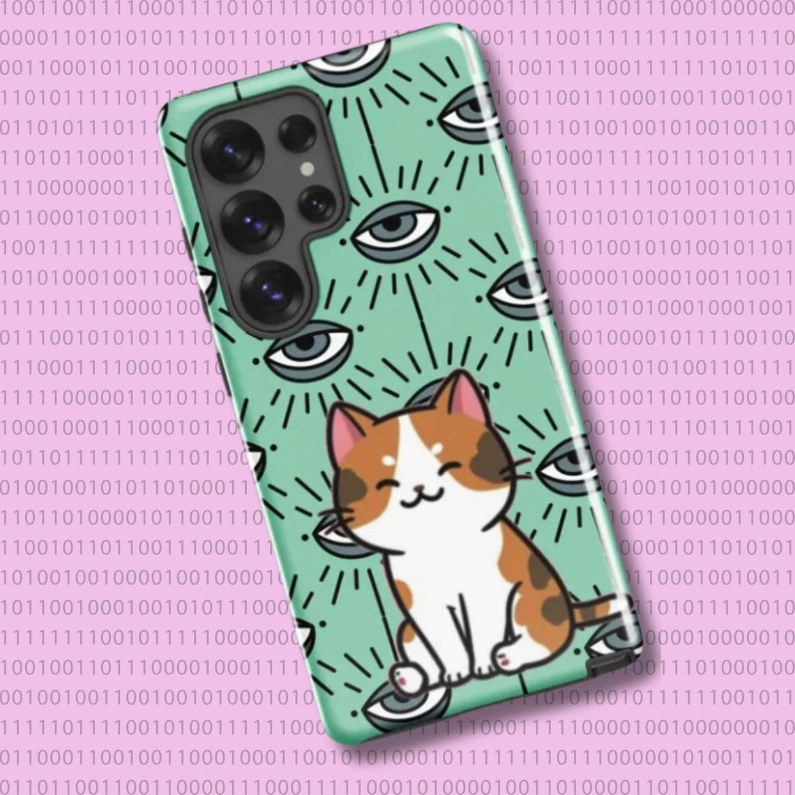 Mystic & Meowgical – Calico Cat Phone Case | Samsung MagSafe Tough Case | Cute Phone Cover | Pet Lover | Durable Phone Protector | Cat Case