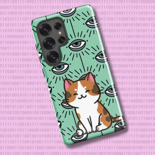 Mystic & Meowgical – Calico Cat Phone Case | Samsung MagSafe Tough Case | Cute Phone Cover | Pet Lover | Durable Phone Protector | Cat Case