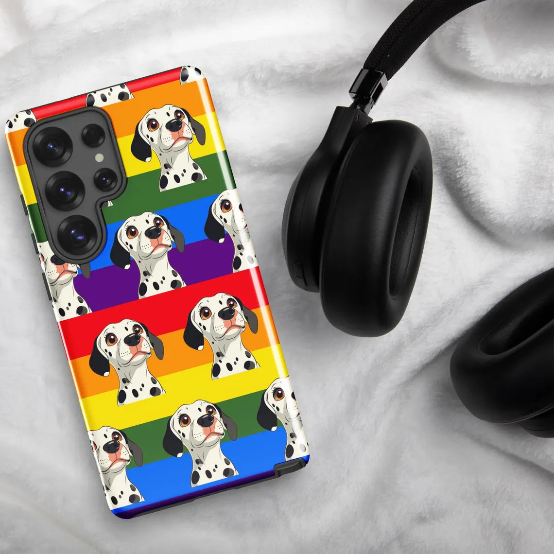 Phone Case for Samsung® – Rainbow Dalmatian Print – Bold Pet Pride Design – Colorful Protective Cover – Gift for Dog Lovers
