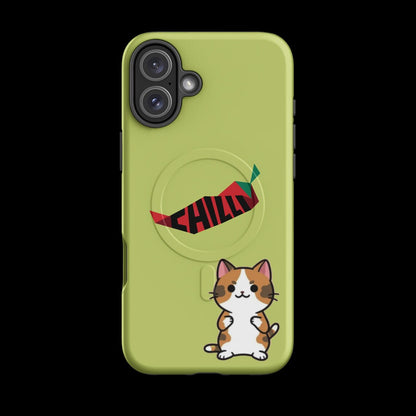 iPhone® Tough Case – MagSafe® Compatible – Chill Mode: Activated – Cat & Chili