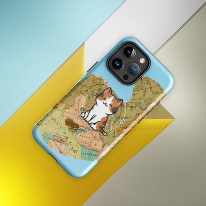 iPhone® Tough Case – MagSafe® Compatible – Pawsport Travel Cat Design