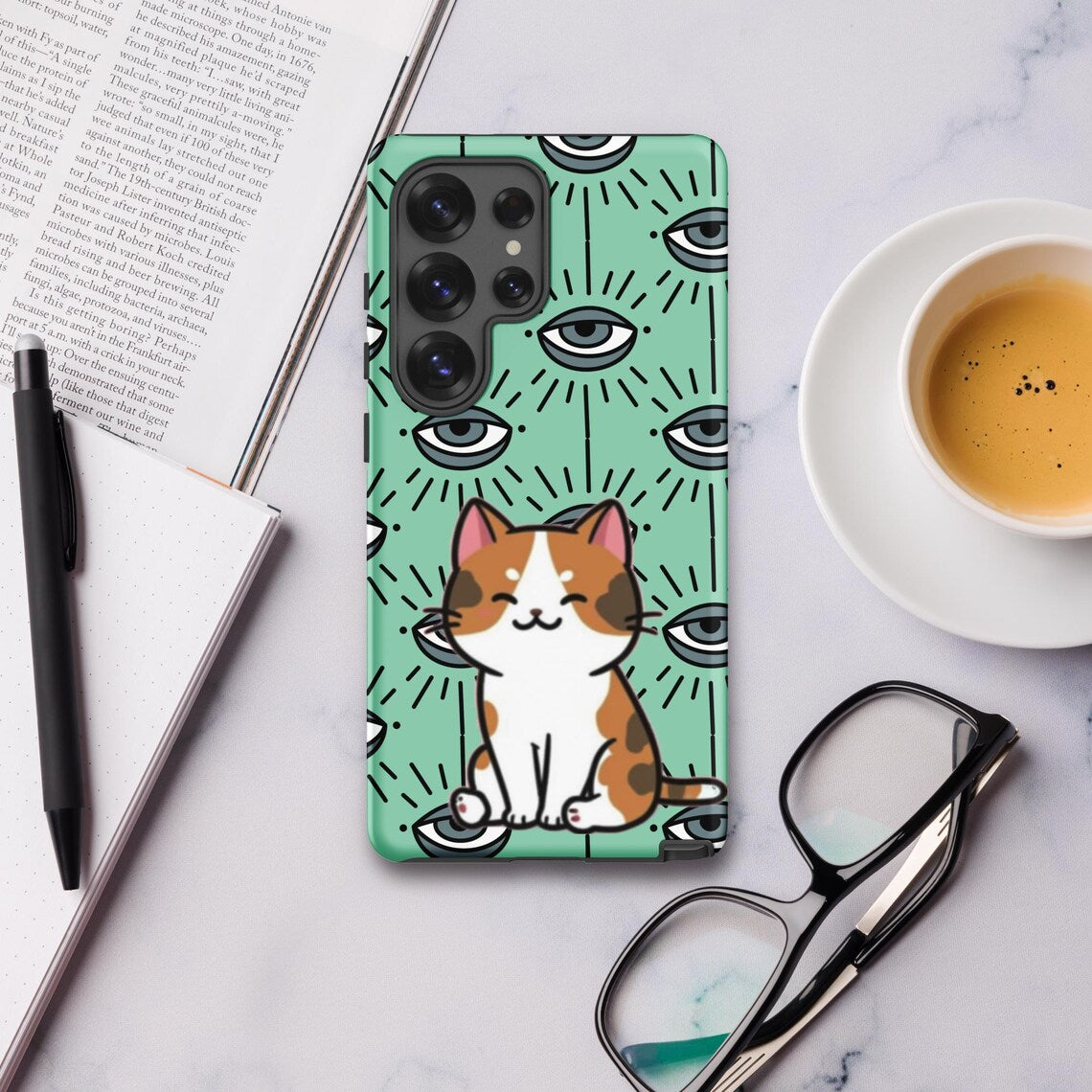 Mystic & Meowgical – Calico Cat Phone Case | Samsung MagSafe Tough Case | Cute Phone Cover | Pet Lover | Durable Phone Protector | Cat Case