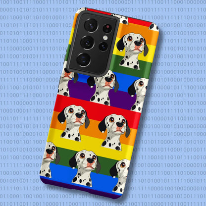 Phone Case for Samsung® – Rainbow Dalmatian Print – Bold Pet Pride Design – Colorful Protective Cover – Gift for Dog Lovers