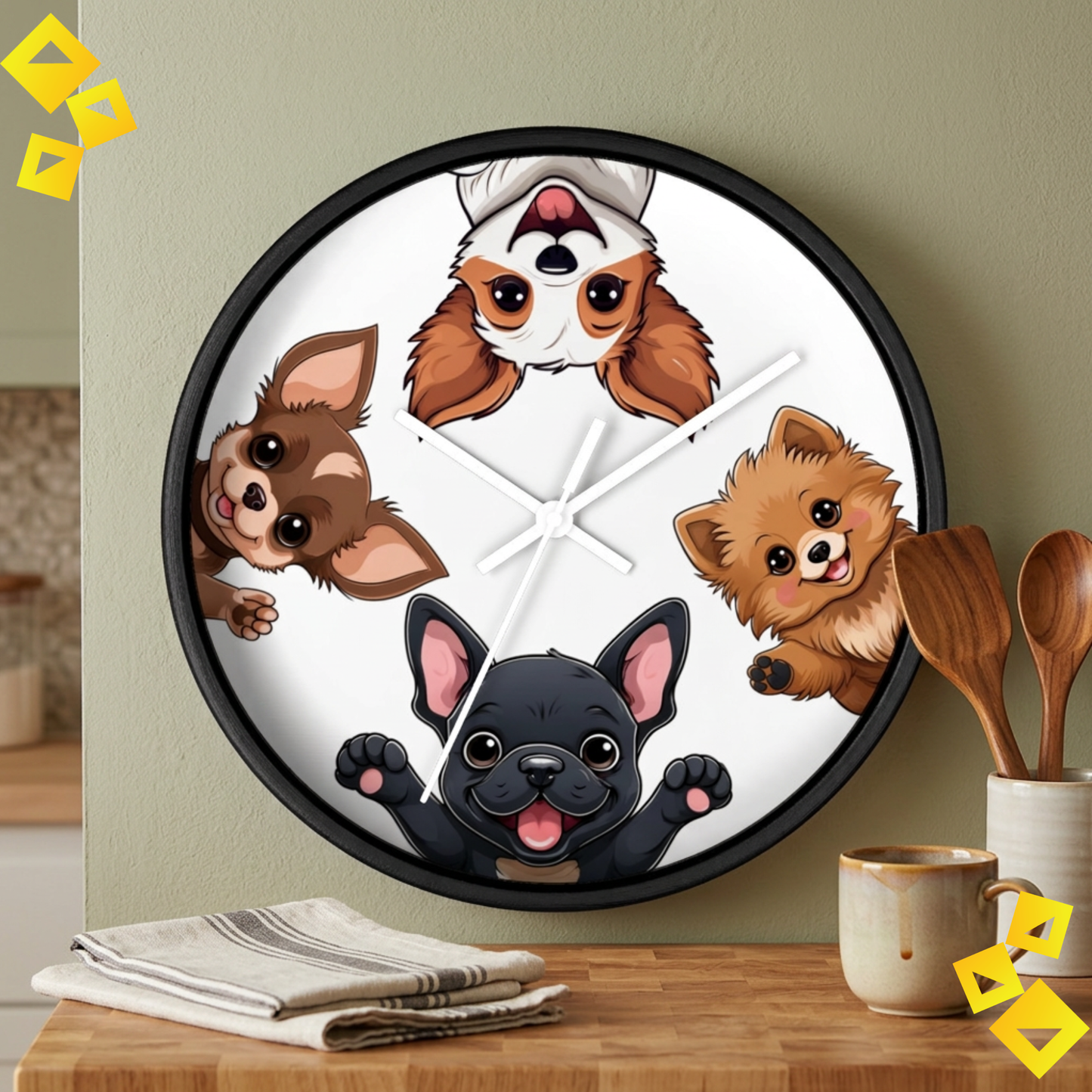 Pawsome Kawaii Dog Wall Clock