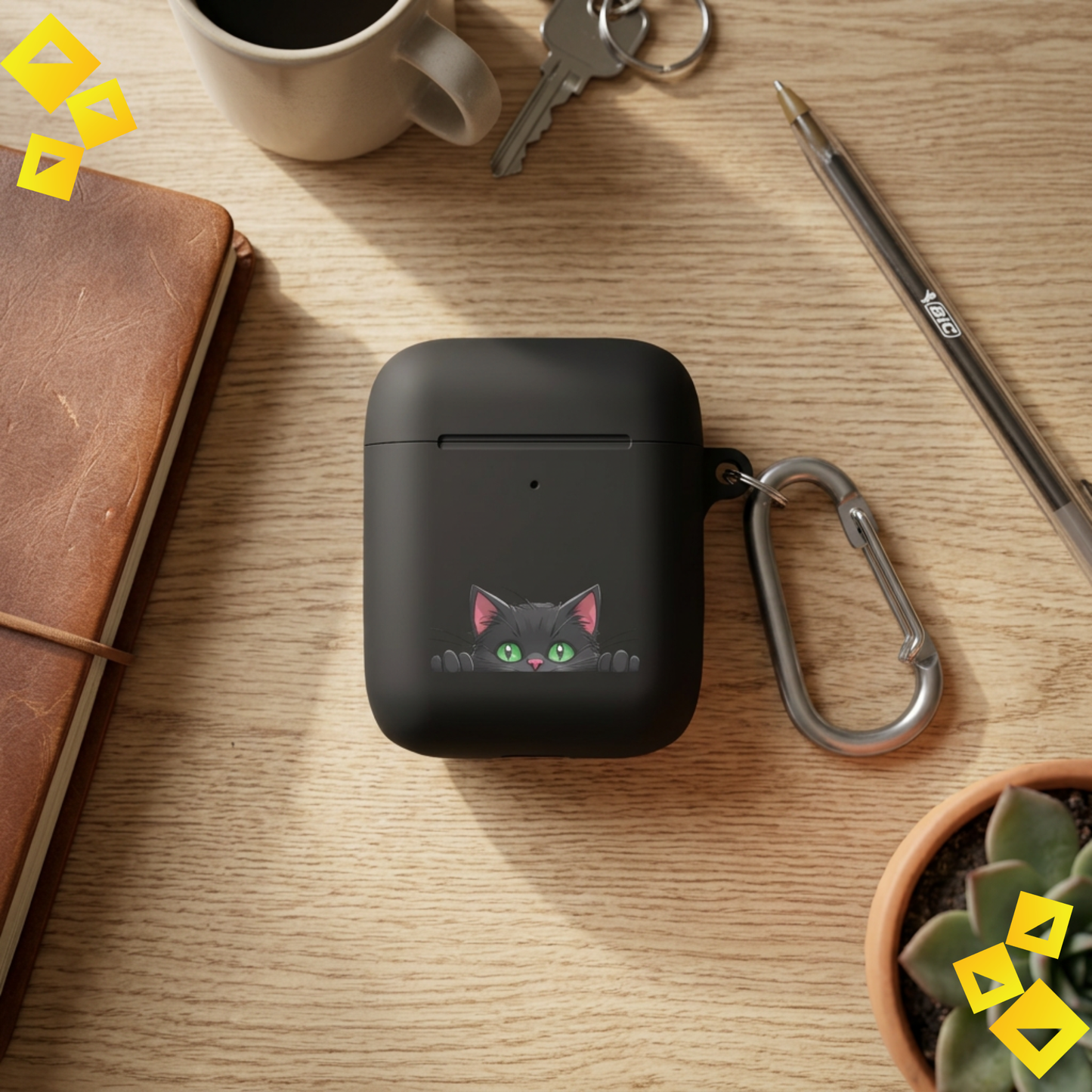 Mint Cat AirPods Case Guard