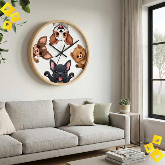 Pawsome Kawaii Dog Wall Clock