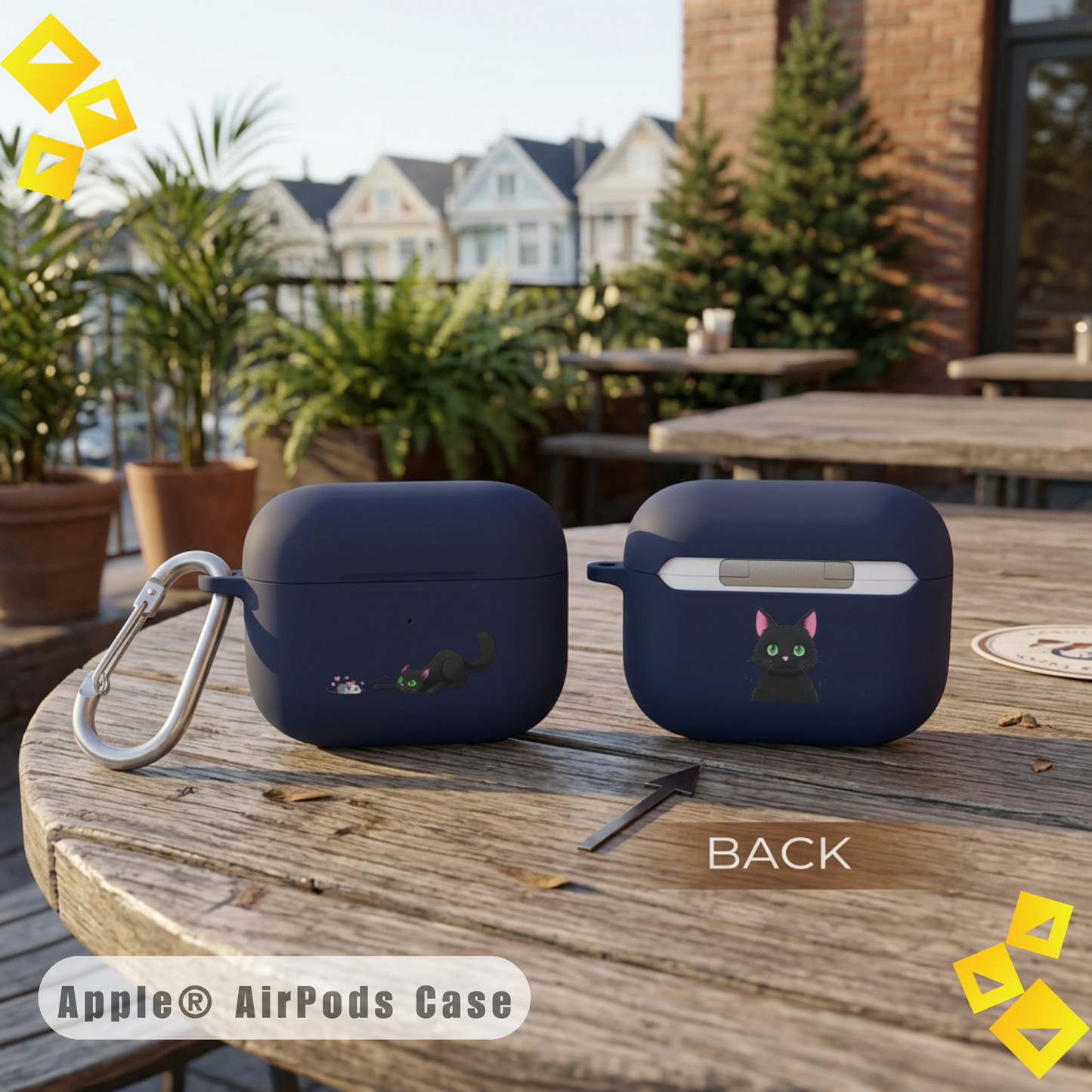 Mint Cat AirPods Case Guard