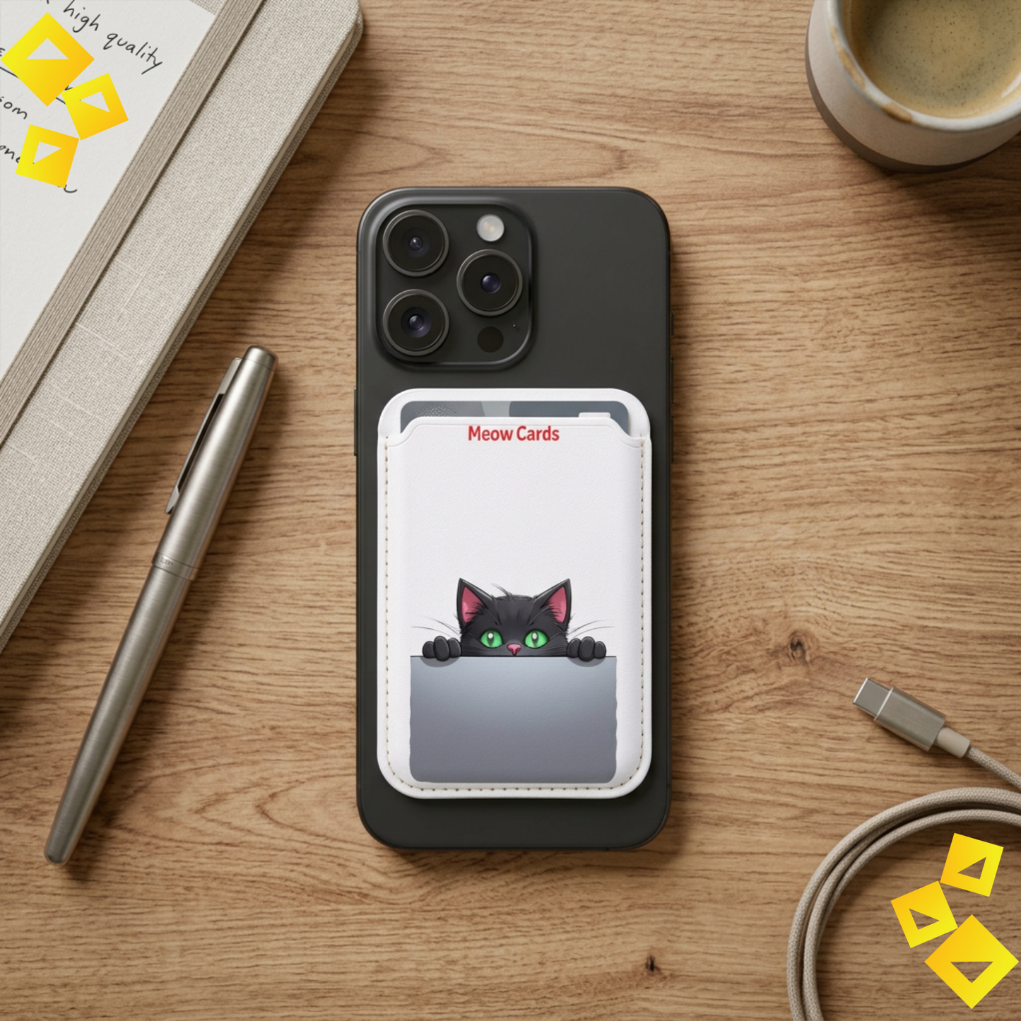Peekaboo Cat Vegan Phone Wallet
