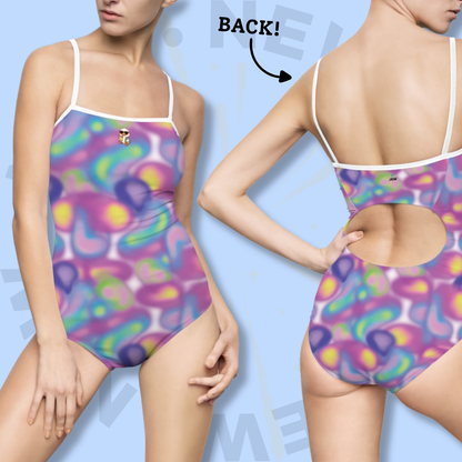 Cool Duck Print One-Piece Swimsuit