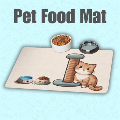 Orange Cat Feeding Mat Pad