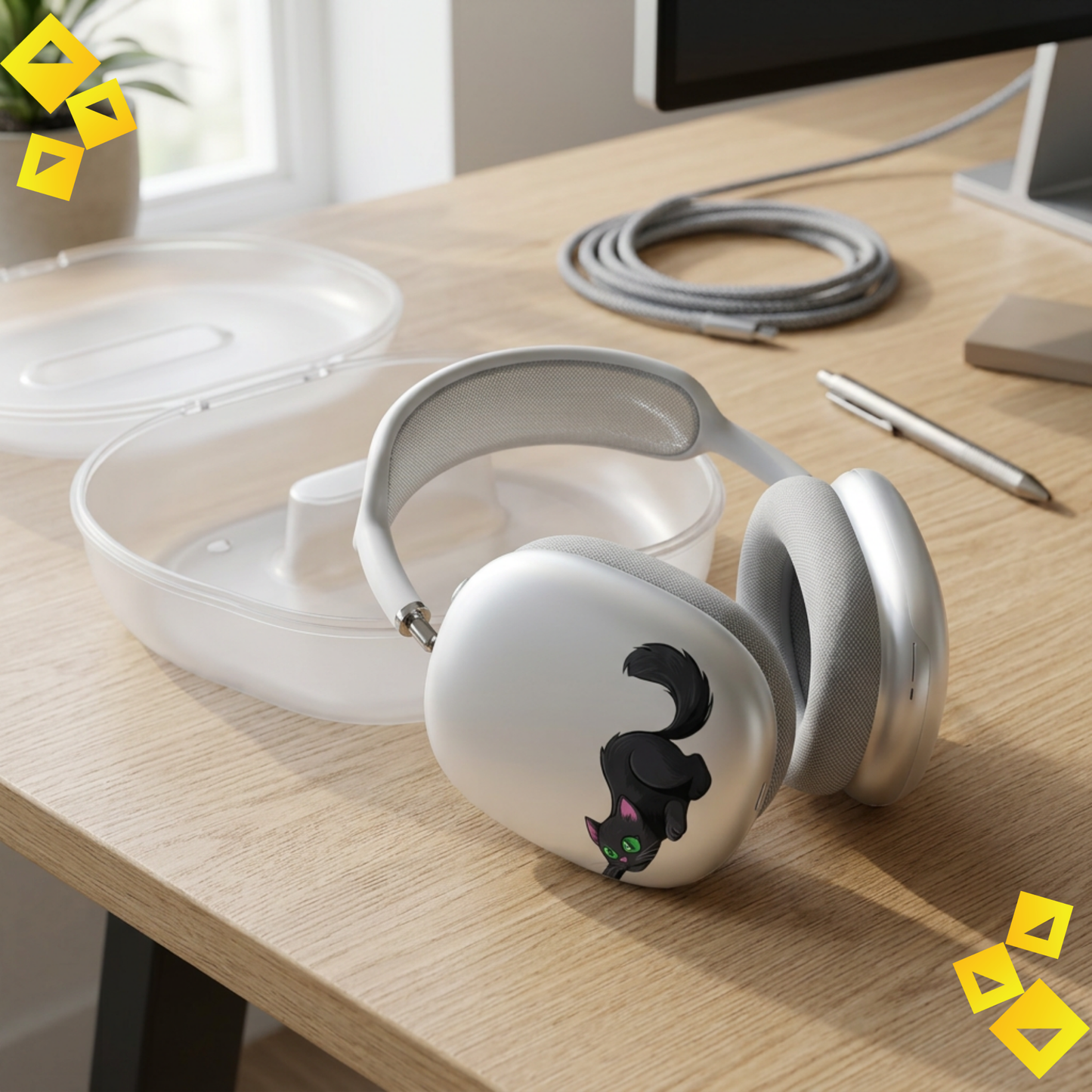 Midnight Cat Headphone Cover