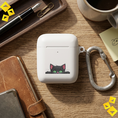 Mint Cat AirPods Case Guard