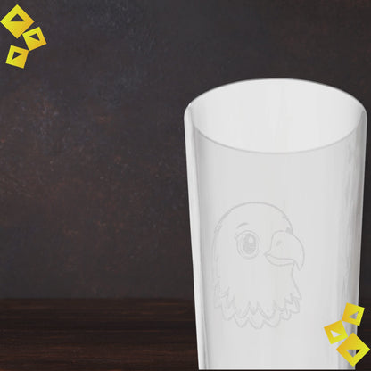 Personalized Pint Glass - Eagle Engraving - Custom Beer Glass for Him - Engraved Barware Gift for Animal & Bird Lovers