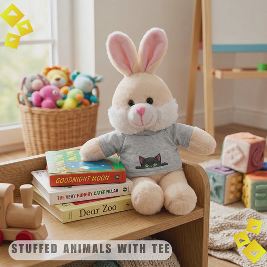 Stuffed Animals, Fluffy Plush Toys with Custom Tees, Snuggle Buddies Design, Personalized Gift for Kids, Cute Cuddly Toy Keepsake