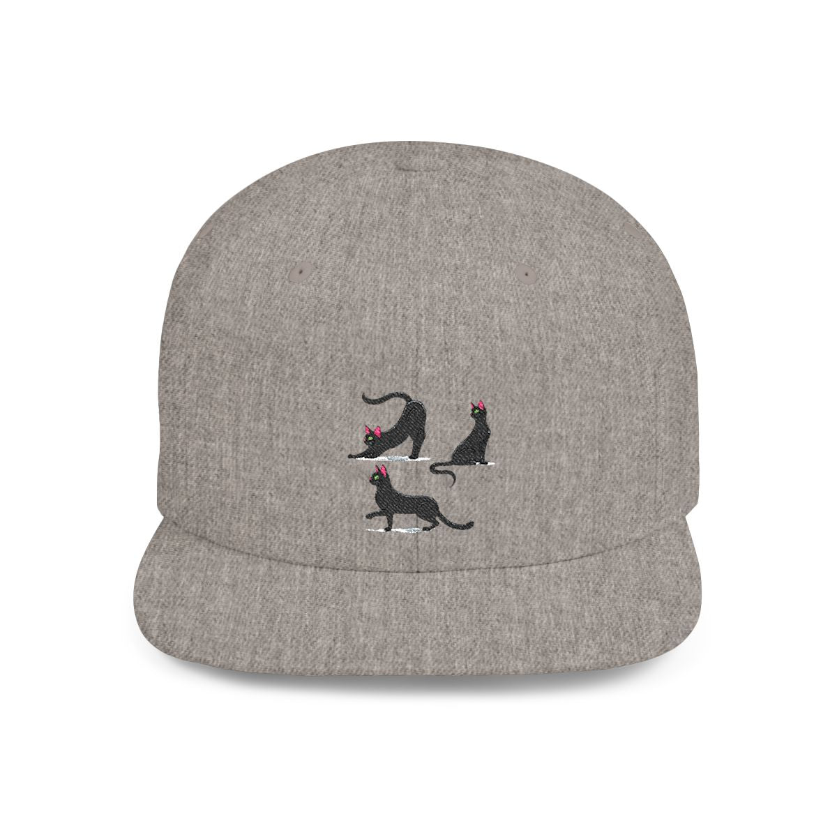 Snapback Hat Stretchy Black Cat Design – Fun Feline Print – Adjustable Cap – Gift for Cat Lovers – Everyday Streetwear