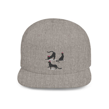 Snapback Hat Stretchy Black Cat Design – Fun Feline Print – Adjustable Cap – Gift for Cat Lovers – Everyday Streetwear