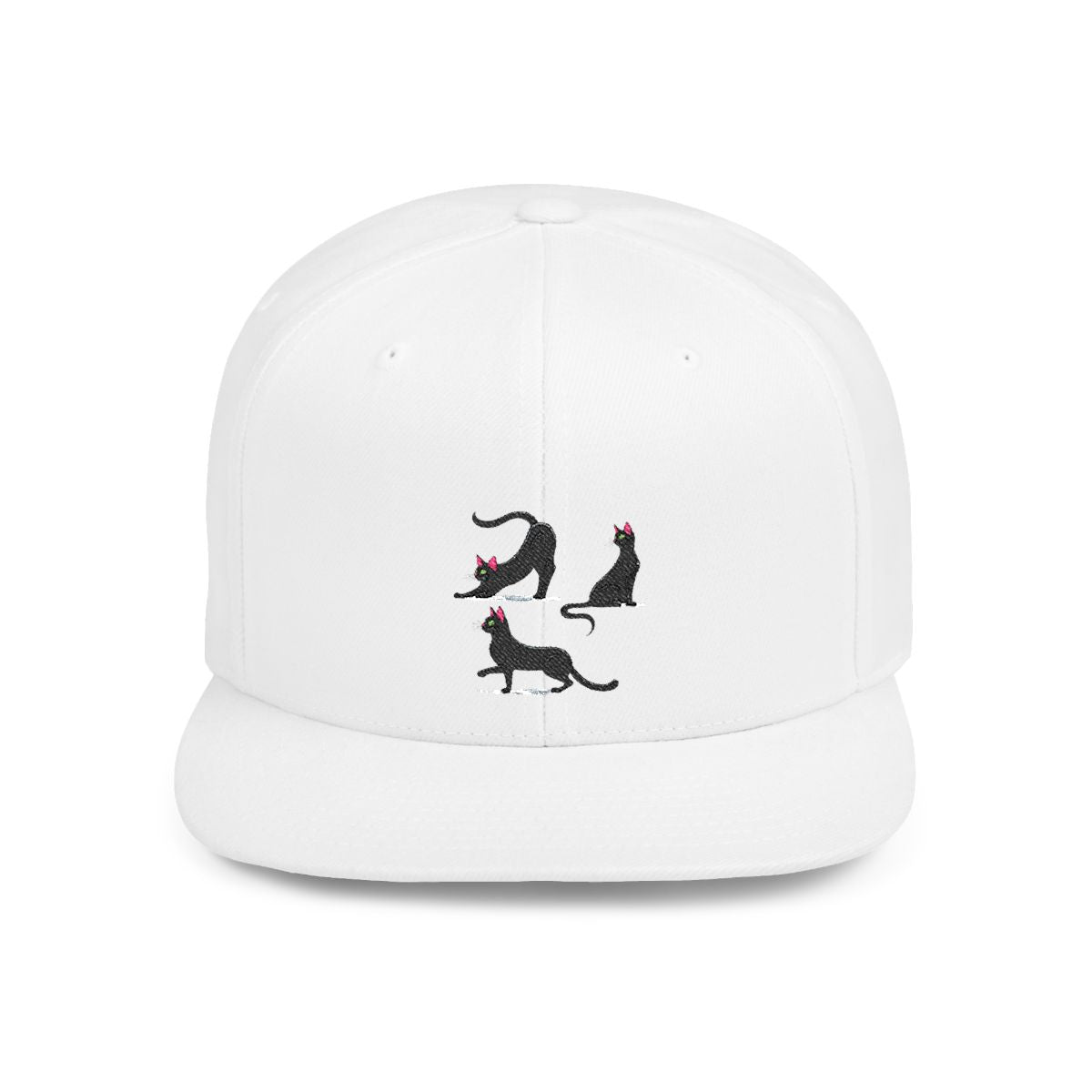 Snapback Hat Stretchy Black Cat Design – Fun Feline Print – Adjustable Cap – Gift for Cat Lovers – Everyday Streetwear