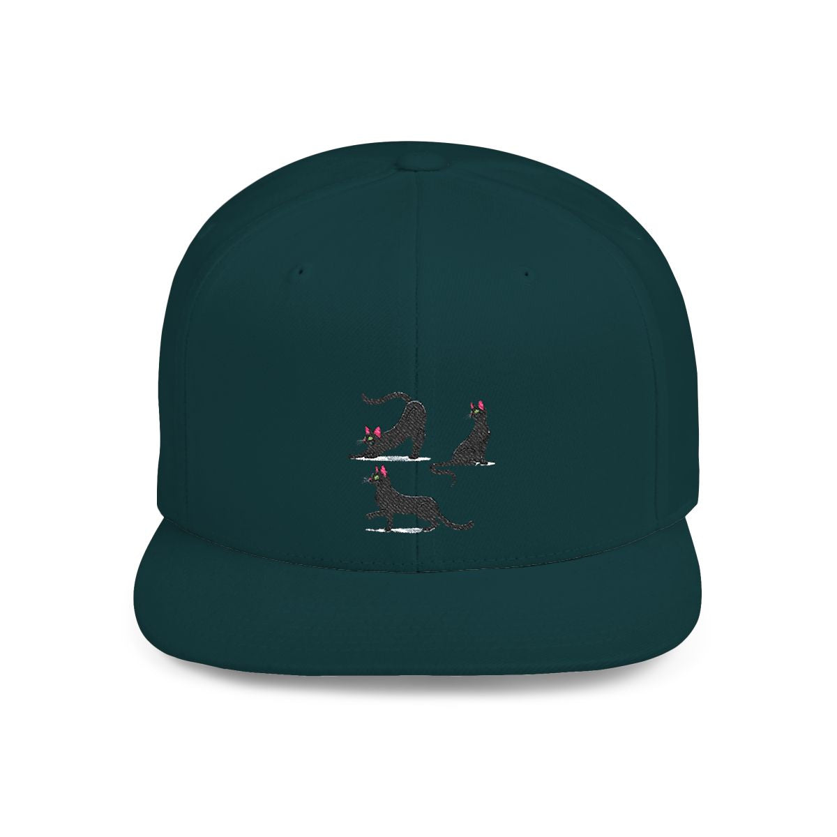 Snapback Hat Stretchy Black Cat Design – Fun Feline Print – Adjustable Cap – Gift for Cat Lovers – Everyday Streetwear