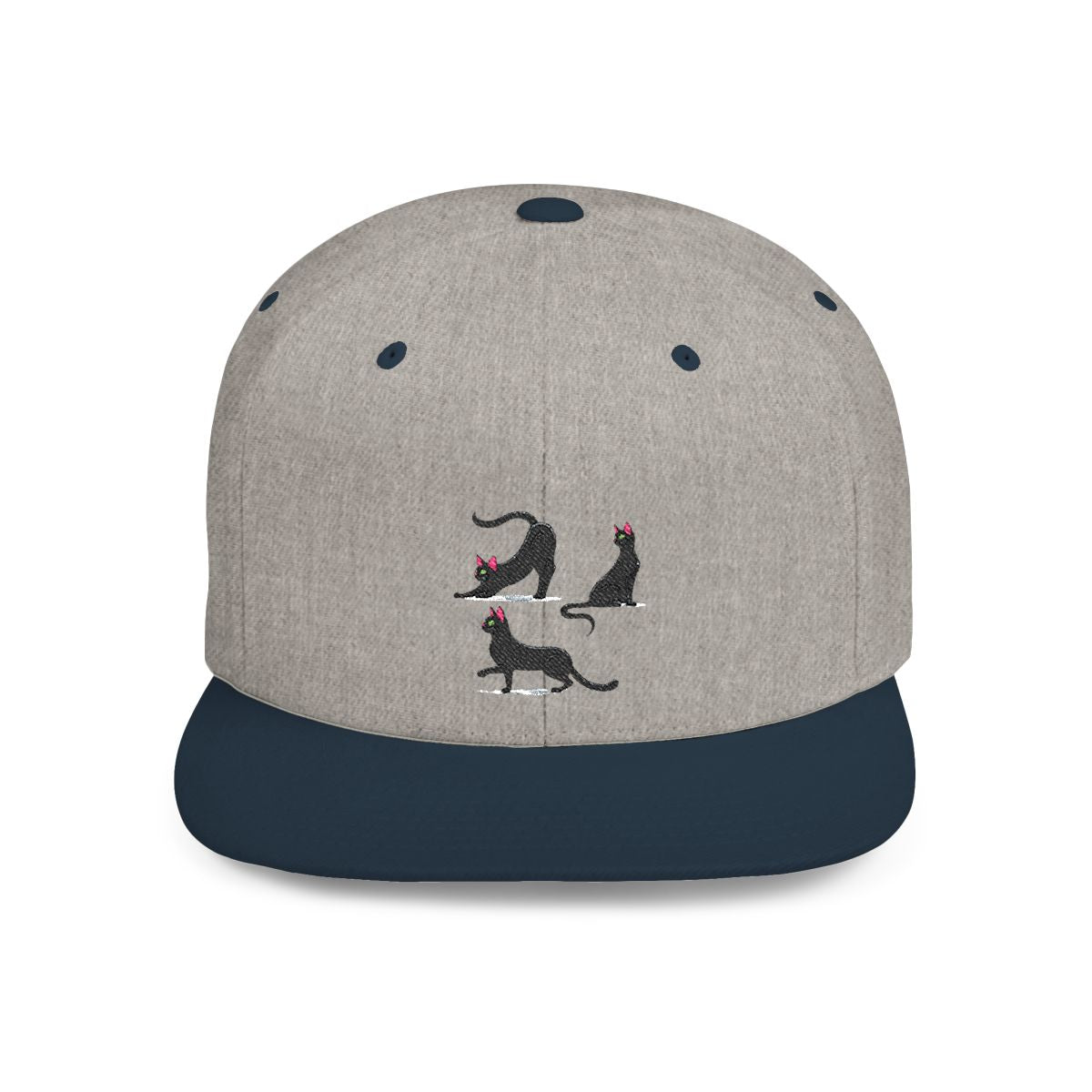 Snapback Hat Stretchy Black Cat Design – Fun Feline Print – Adjustable Cap – Gift for Cat Lovers – Everyday Streetwear